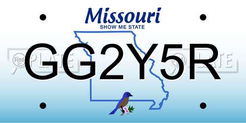 GG2Y5R Missouri License Plate