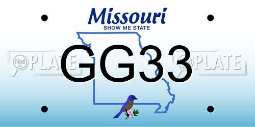 GG33 Missouri License Plate