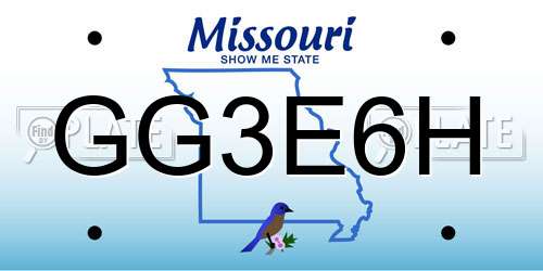 GG3E6H Missouri License Plate