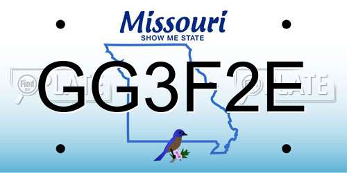 GG3F2E Missouri License Plate