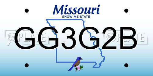 GG3G2B Missouri License Plate