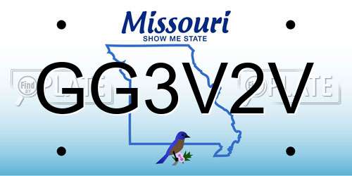 GG3V2V Missouri License Plate