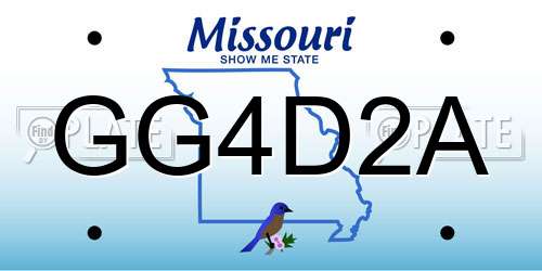 GG4D2A Missouri License Plate