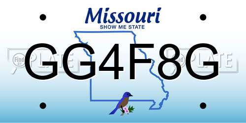 GG4F8G Missouri License Plate