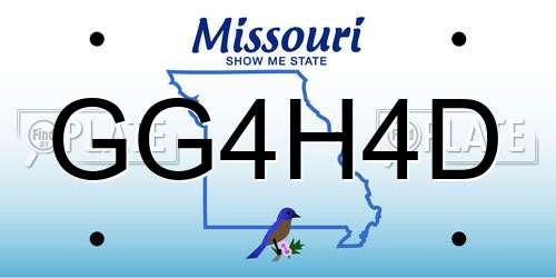 GG4H4D Missouri License Plate