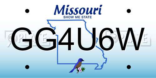 GG4U6W Missouri License Plate