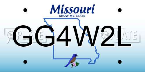 GG4W2L Missouri License Plate