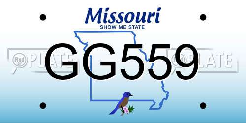 GG559 Missouri License Plate