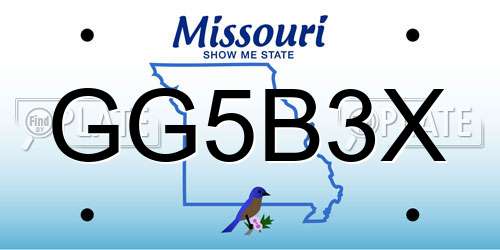 GG5B3X Missouri License Plate