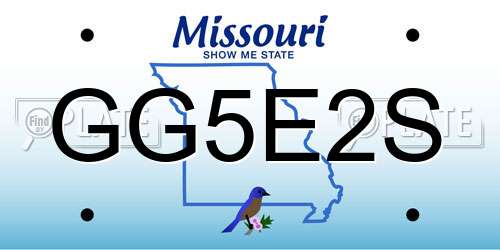 GG5E2S Missouri License Plate