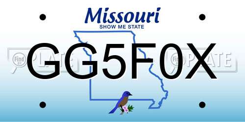 GG5F0X Missouri License Plate