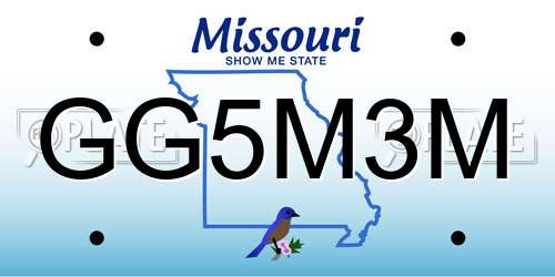 GG5M3M Missouri License Plate