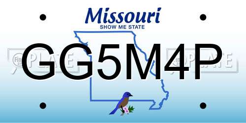 GG5M4P Missouri License Plate