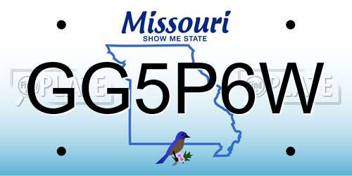 GG5P6W Missouri License Plate