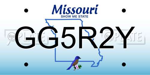 GG5R2Y Missouri License Plate