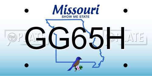 GG65H Missouri License Plate