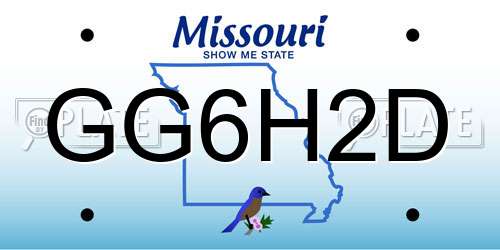 GG6H2D Missouri License Plate