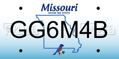 GG6M4B Missouri License Plate