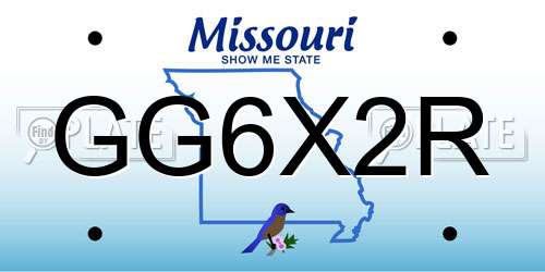 GG6X2R Missouri License Plate