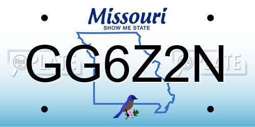 GG6Z2N Missouri License Plate