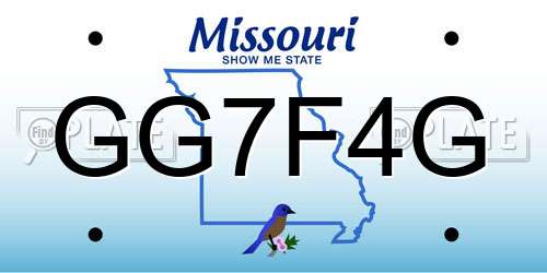 GG7F4G Missouri License Plate