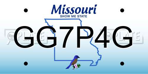 GG7P4G Missouri License Plate