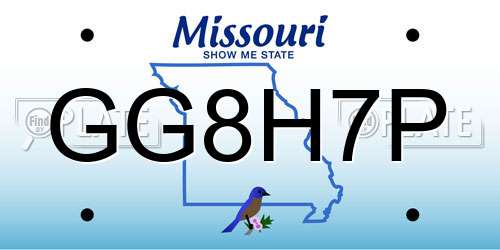 GG8H7P Missouri License Plate
