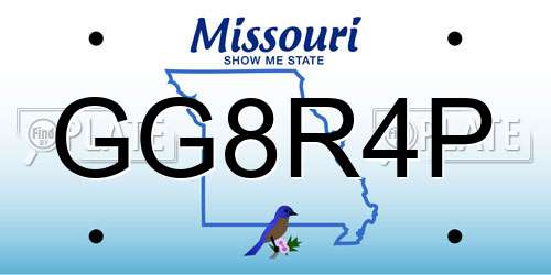 GG8R4P Missouri License Plate