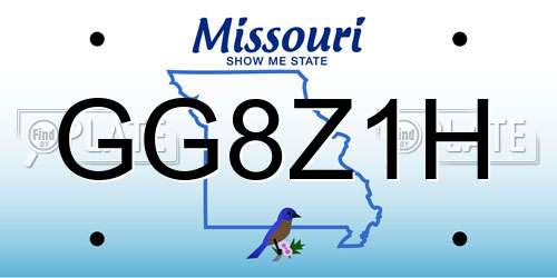 GG8Z1H Missouri License Plate