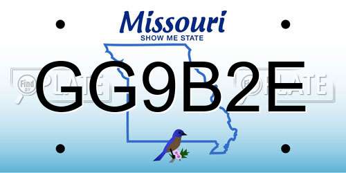 GG9B2E Missouri License Plate