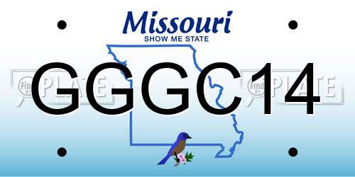 GGGC14 Missouri License Plate