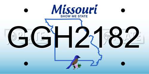 GGH2182 Missouri License Plate