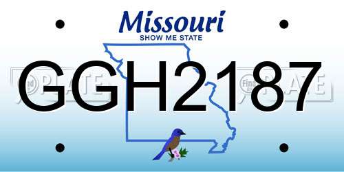 GGH2187 Missouri License Plate