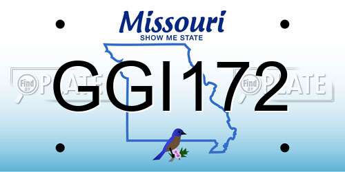 GGI172 Missouri License Plate
