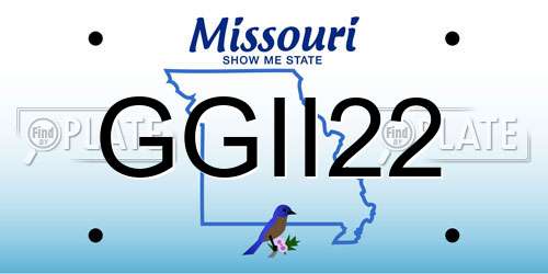 GGII22 Missouri License Plate