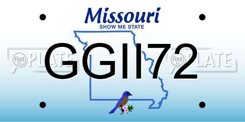 GGII72 Missouri License Plate