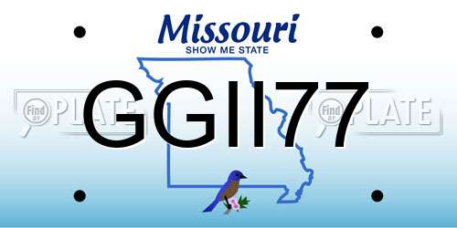 GGII77 Missouri License Plate