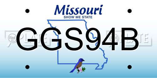 GGS94B Missouri License Plate