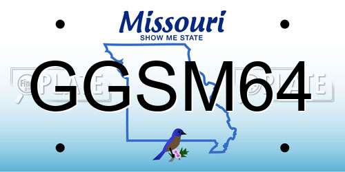 GGSM64 Missouri License Plate