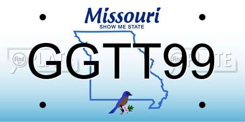 GGTT99 Missouri License Plate