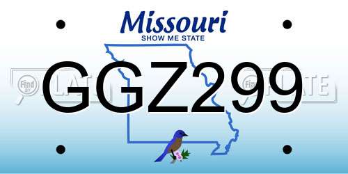 GGZ299 Missouri License Plate