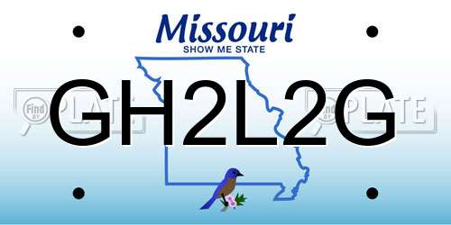 GH2L2G Missouri License Plate