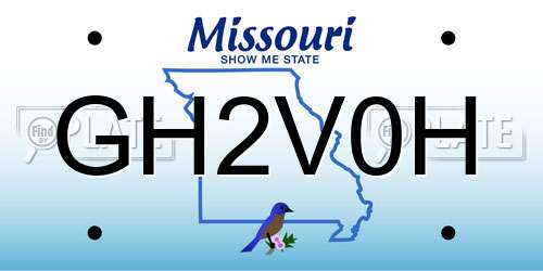 GH2V0H Missouri License Plate