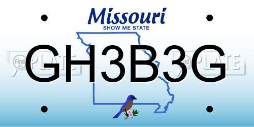 GH3B3G Missouri License Plate