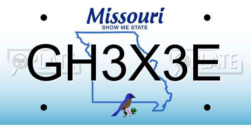GH3X3E Missouri License Plate