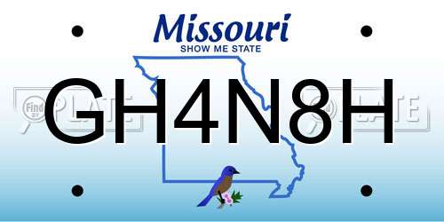 GH4N8H Missouri License Plate