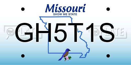 GH5T1S Missouri License Plate