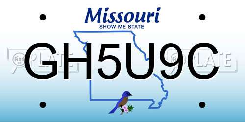 GH5U9C Missouri License Plate