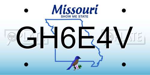 GH6E4V Missouri License Plate