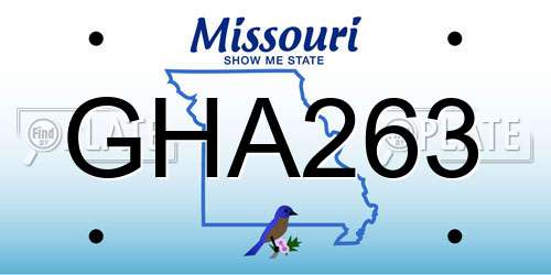 GHA263 Missouri License Plate